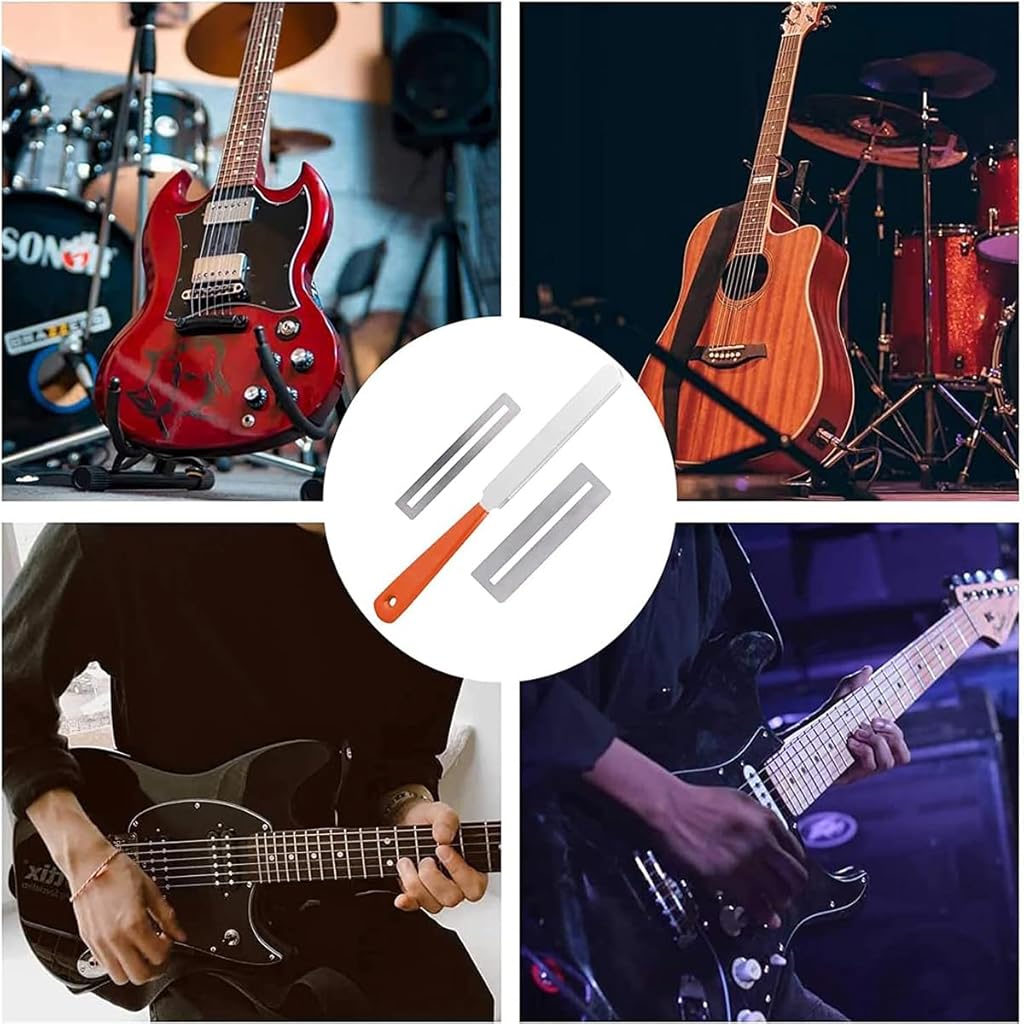 HASTHIP® Fret End File for Guitar Repair, with 2 Fret Guards, 7.2 inches Stainless Steel Fret End File Fret Dressing File Guitar Fret End Dressing Tool HASTHIP® Fret End File for Guitar Repair, with 2 Fret Guards, 7.2 inches Stainless Steel Fret End File Fret Dressing File Guitar Fret End Dressing Tool
